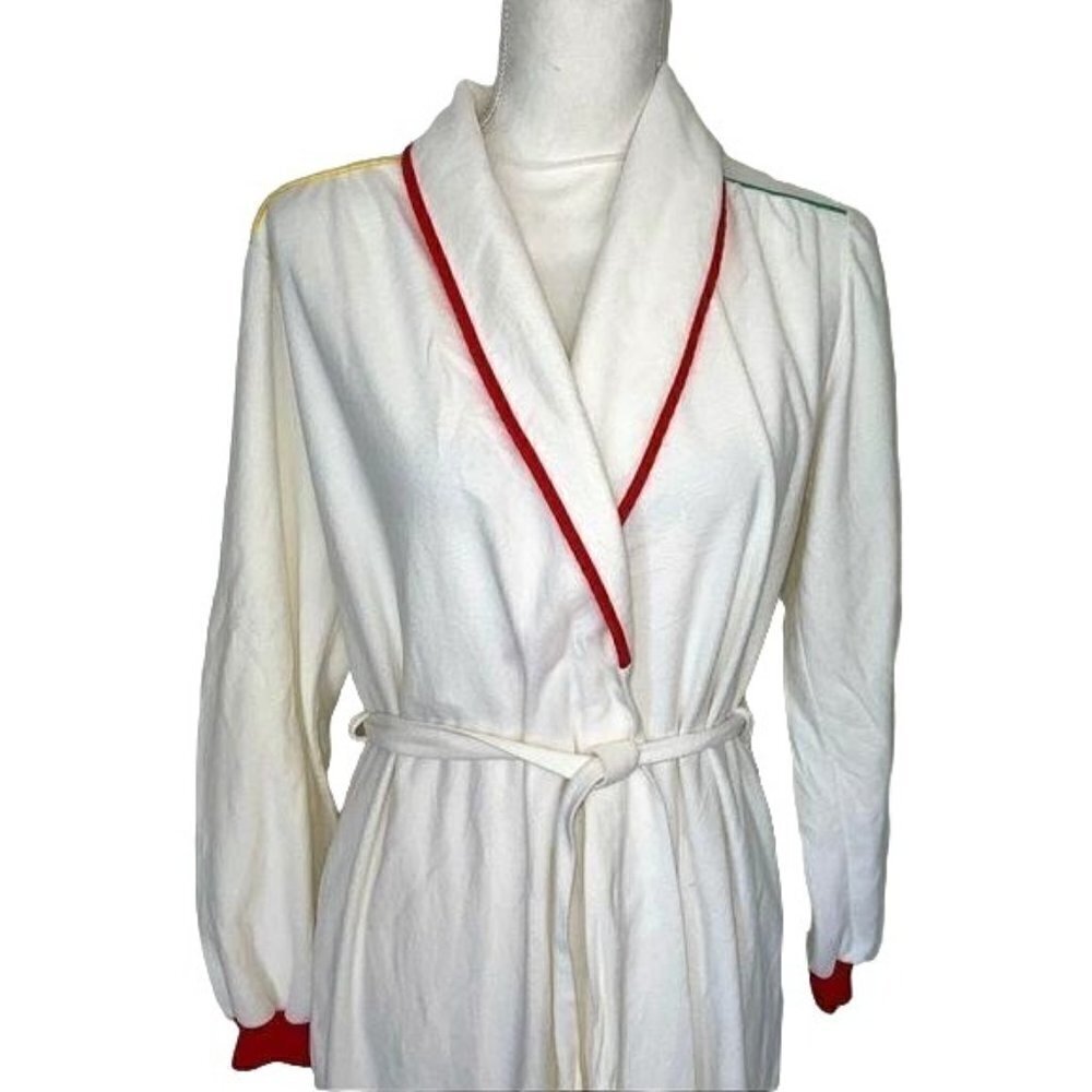 Sears Roebuck Bazaar Robe Womens Size 11 Vintage Off White Primary Color Trim